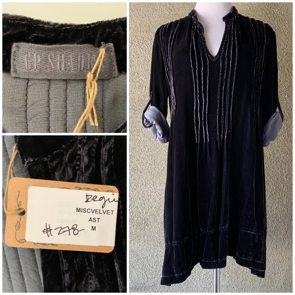 “CP Shades” Dark Navy Velvet Tunic Dress NWT $278 size M
